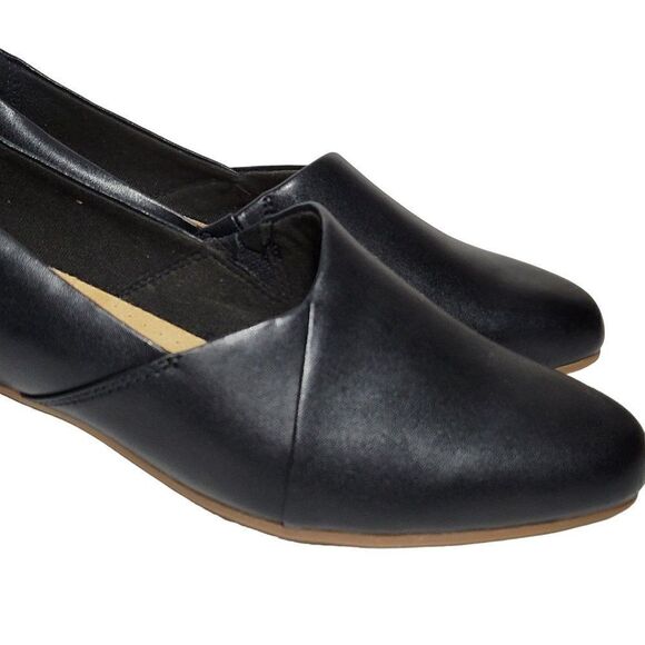 Clarks Collection Loafer Shoes Womens 8.5 W Black Leather Juliet Palm Slip On - Picture 3 of 14